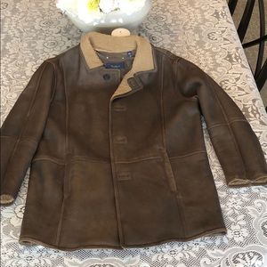 Turnbury fur lined  leather coat